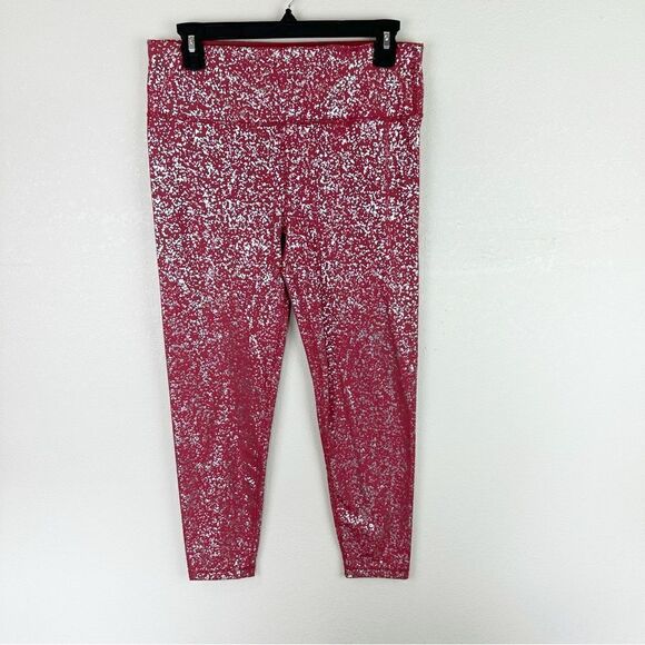 Sweaty Betty Orange Metallic Disco Leggings Large NWOT - Picture 2 of 6